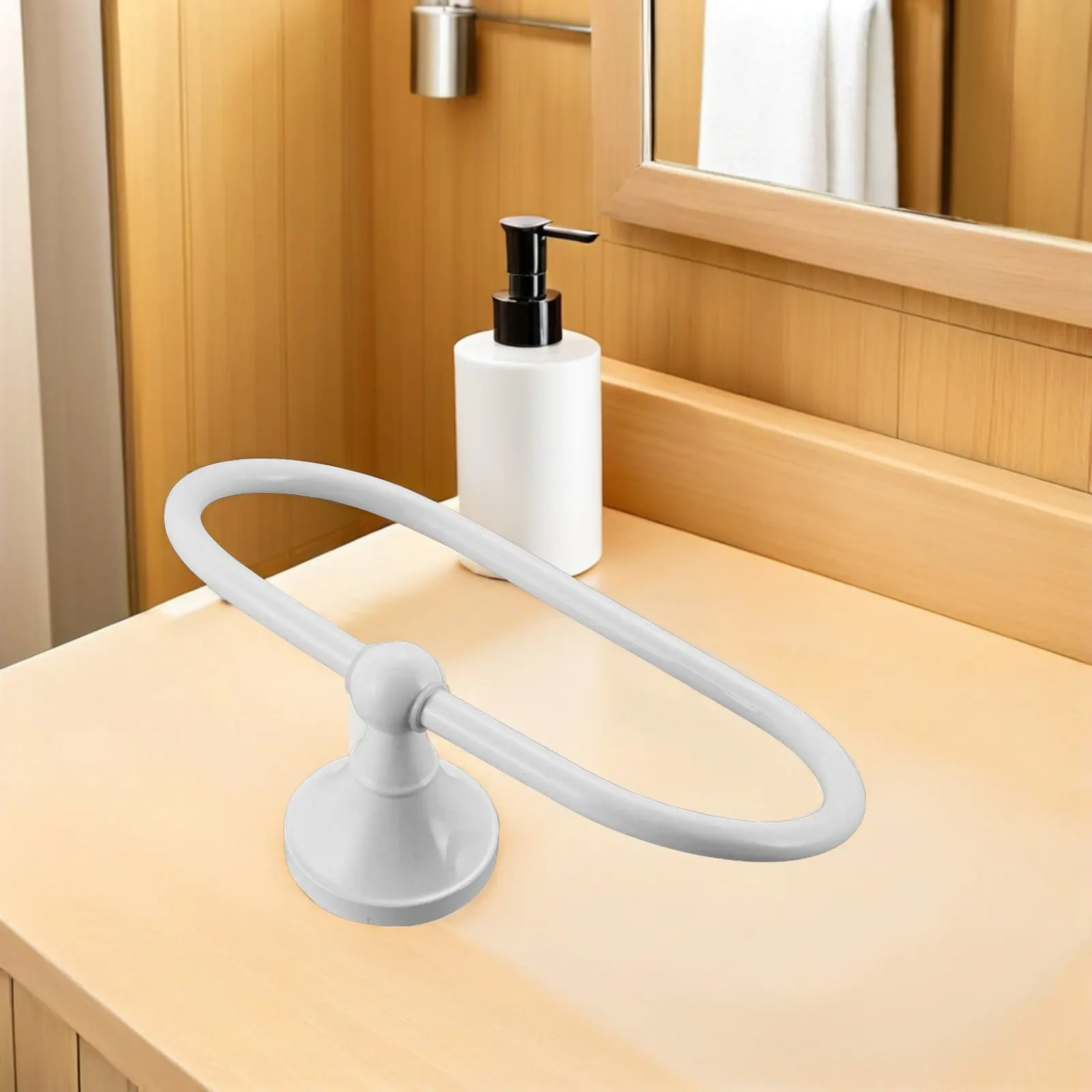 

Bathroom Towel Ring Modern Thick Copper Construction Rust Proof Space Saving Wall Mount Towel Hanging Rack for Bathroom Kitchen