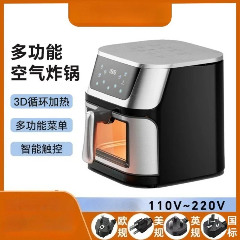 10L Large Capacity Stainless Steel Air Fryer Visible Touch Control Electric Fryer for Home