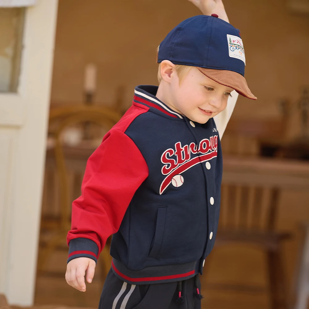 Dave Bella Boys Autumn Coat Baseball Jacket Children Casual Outerwear Tops Kids Sports Overcoat Outdoor DB3262546