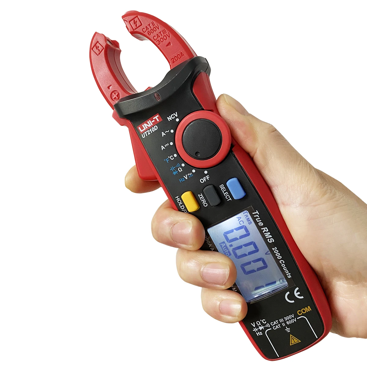 UNI-T UT210D Mini Digital Clamp Meter 200A AC DC Current True RMS Pliers Ammeter Voltage Frequency Temperature Tester