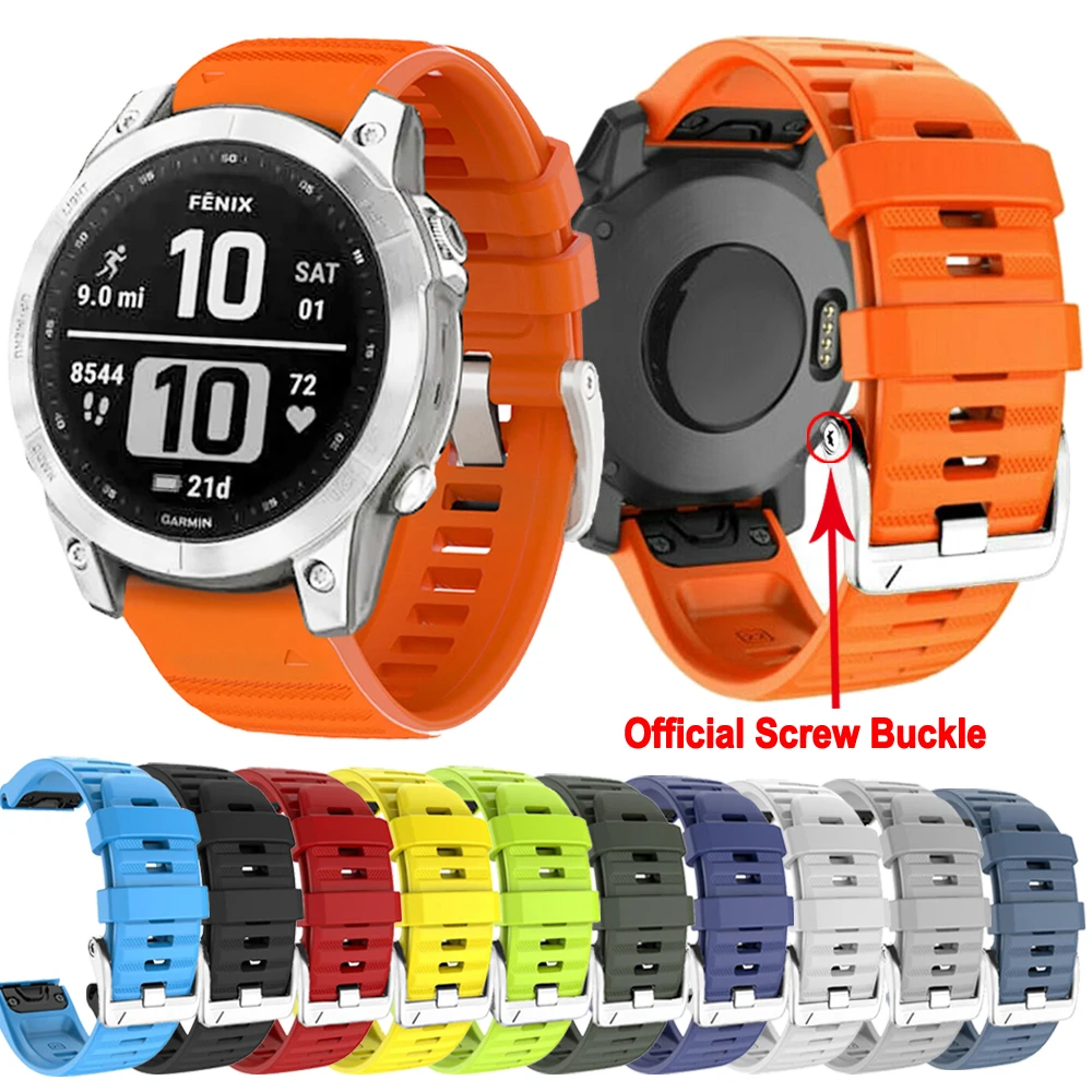 

Ремешок силиконовый для наручных часов Garmin Fenix 7 7X 6 6X Pro 5 5X Plus Epix 2 965 955 945 935