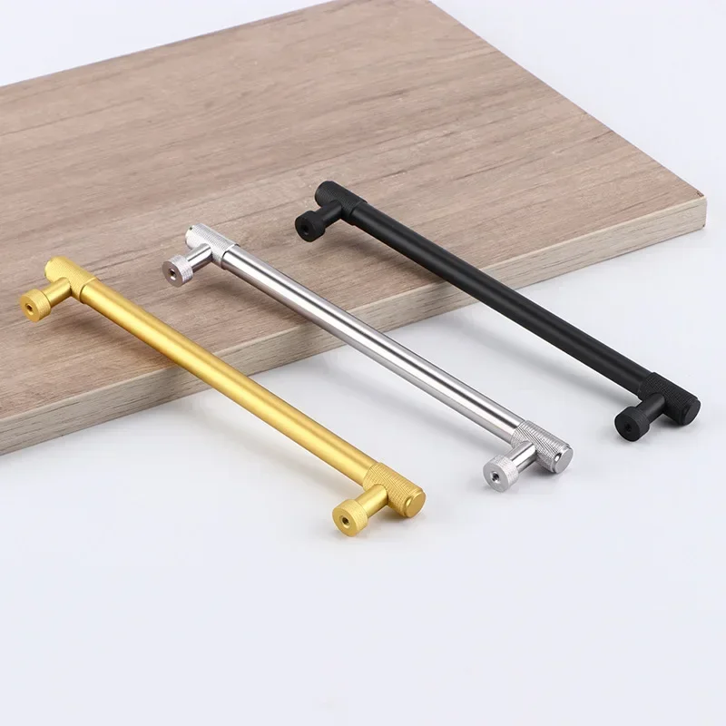 Solid Knurled Aluminum Alloy Cabinet Door Handles Cabinet Wardrobe Bedside Table Drawer Handle for Furniture