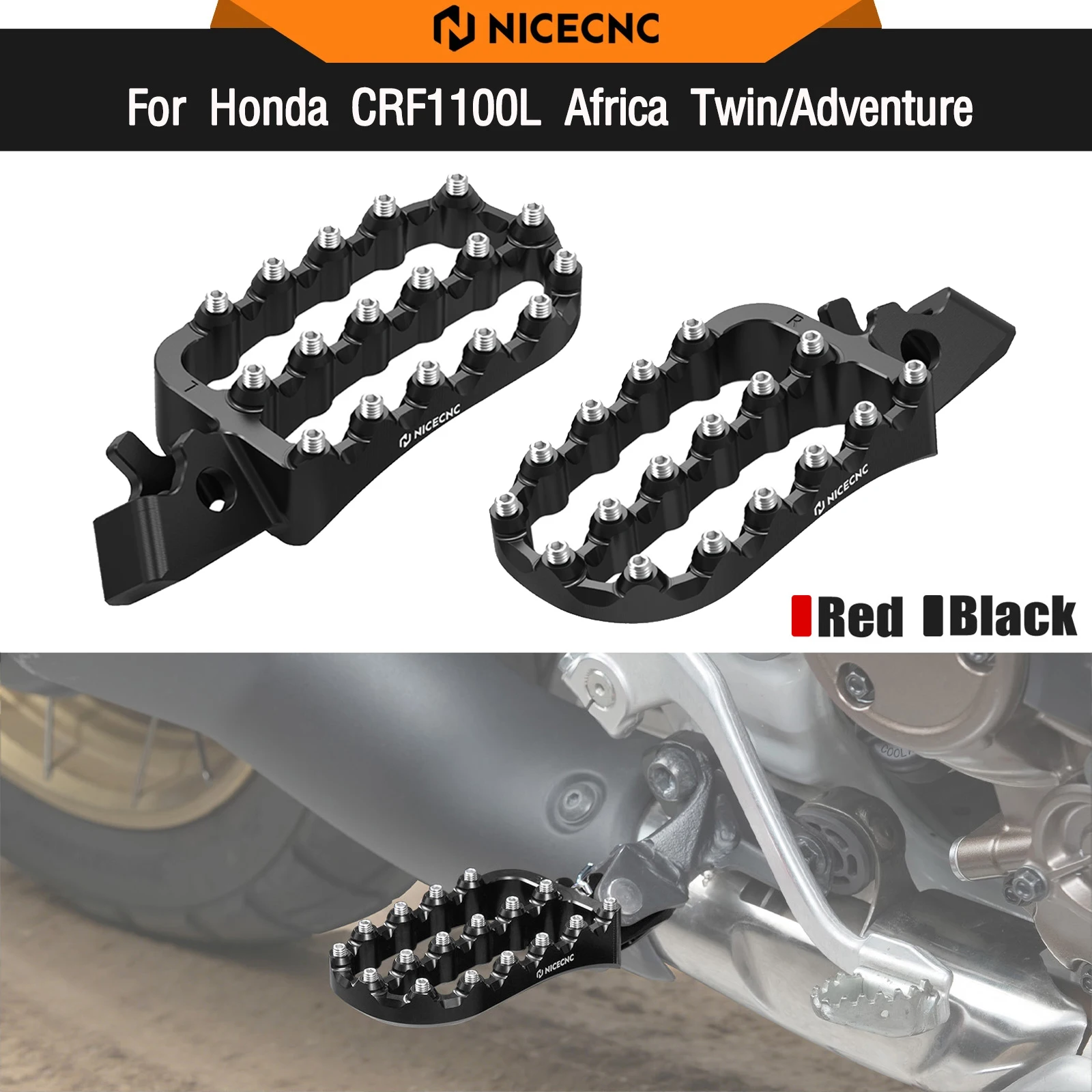 

For Honda 2020-2025 CRF1100L Africa Twin CRF1100L Adventure Sports Wider Footpegs Footrests Africa Twin CRF1100L CRF 1100 L ADV