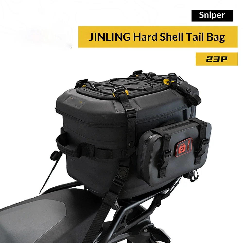 For Motorcycle Hard Shell Waterproof Tail Bag Quick Release 30-55L Large Capacity Helmet No-Drill Accesorios Moto