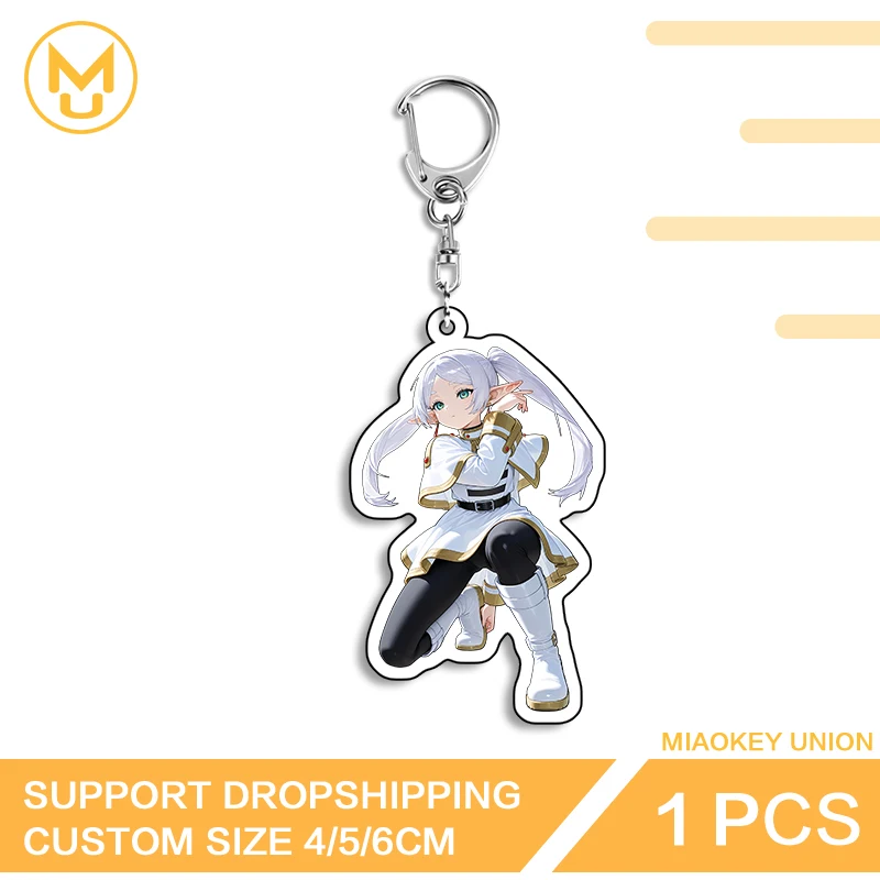 Trendy Frieren Attractive Amusing Versatile Double Sided Acrylic Keyring Simplicity Adorable Popular Key Ring Gift For Friends
