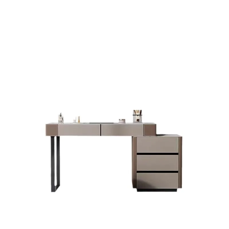 Bedroom high-end saddle skin rock slab three-bucket cabinet dresser storage integrated dresser