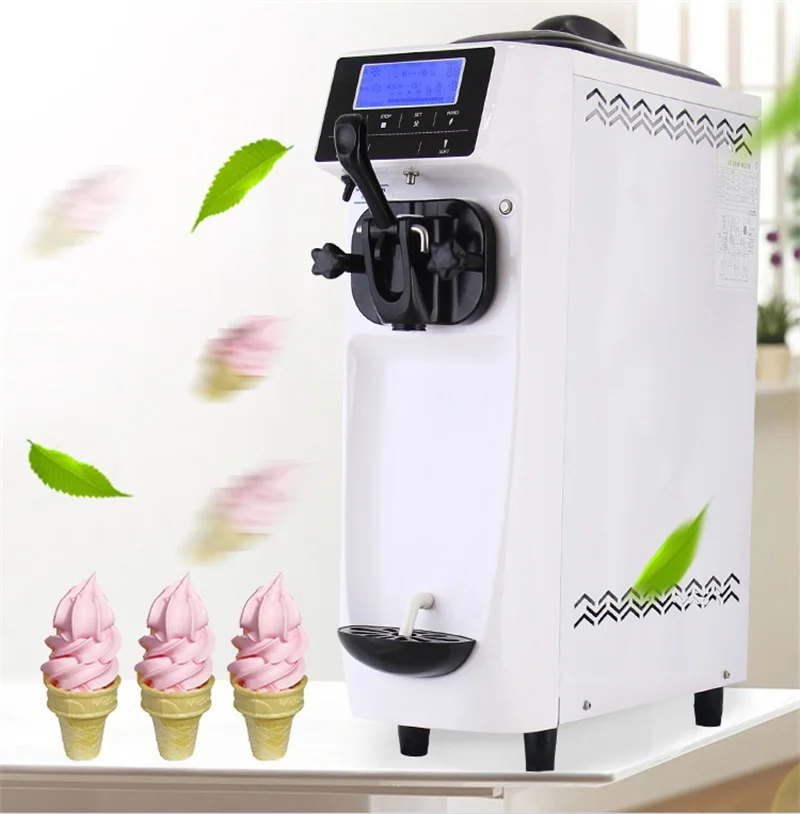 

Electric 220V 50HZ Soft Ice Cream Machine Touch Screen Desktop Small Mini Commercial Automatic Sundae Maker