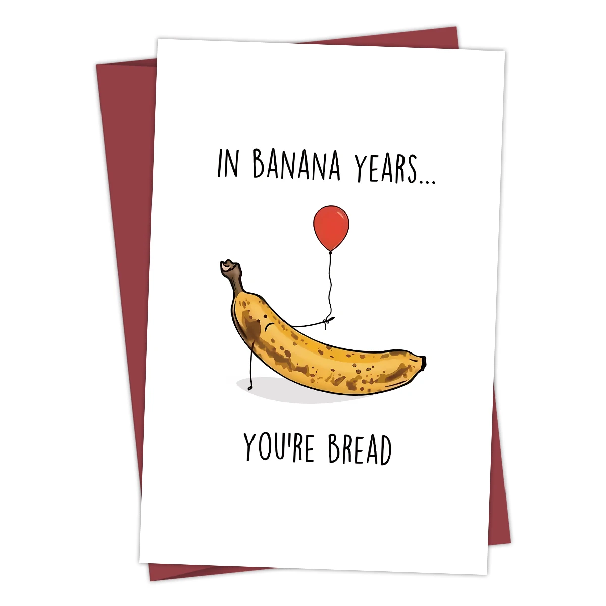 1pcs Funny Banana Bread Birthday Cards, Happy Birthday Gifts for Men Women Best Friend, Banana Bread Greeting Card