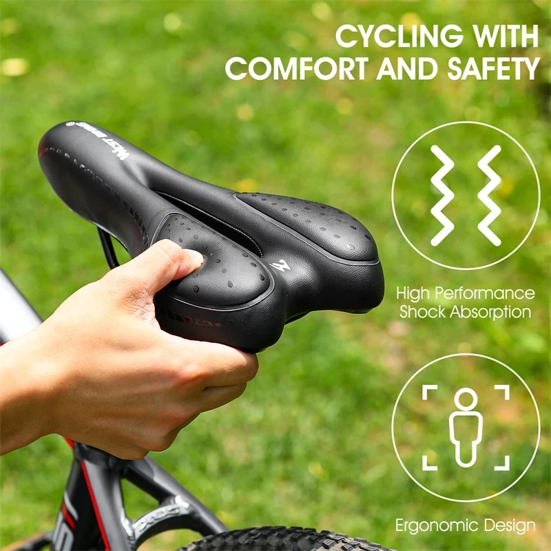WEST BIKING Bike Saddle Comfortable Silicone Cushion Silica Gel Hollow Cycling Seat Shockproof Mountain Road Bicycle Saddle