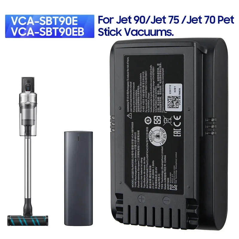 

NEW Replacement Battery VCA-SBT90E VCA-SBT90EB VCA-SBT90 VCA-SBTA60 For Samsung Jet 70 Pet Jet 90 Stick and Jet 75 Jet 60 Vacuum