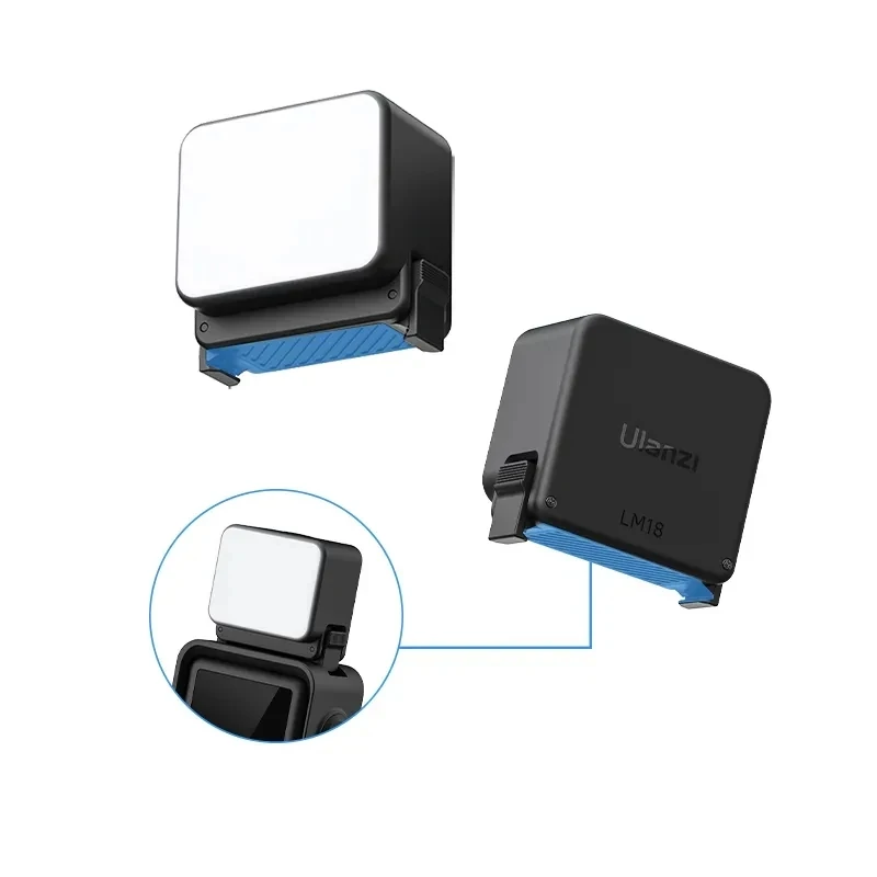 Ulanzi LM18 Mini LED Video Light لـ DJI Osmo Action 5/4/3 & Pocket 3 IPX5 مقاوم للماء 5600K درجة حرارة اللون