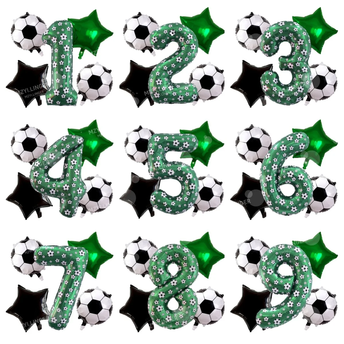 Fußball-Ballon-Set | Fußball-Themen Geburtstagsdekoration für Geburtstagsfeiern, Fußball-Party-Luftballons, Sport-Themen Partyzubehör – Detail 2