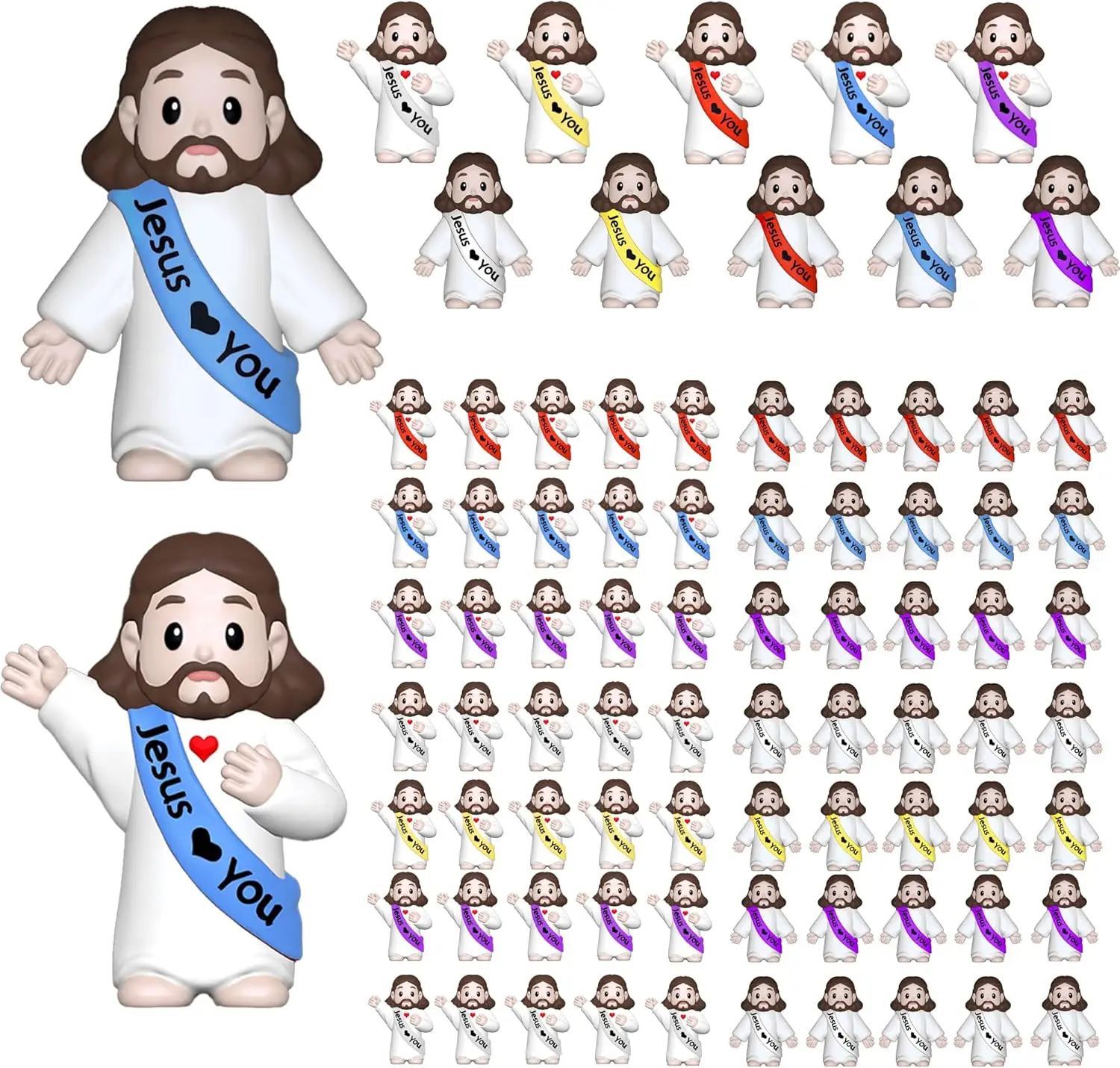 30-300 Piezas de Figuras de Jesús Pequeñas, Figuras de Jesús Te Ama, Figura de Jesús Bebé, Mini Jesús al por Mayor para Regalos Religiosos, Rellenos para Huevos de Pascua