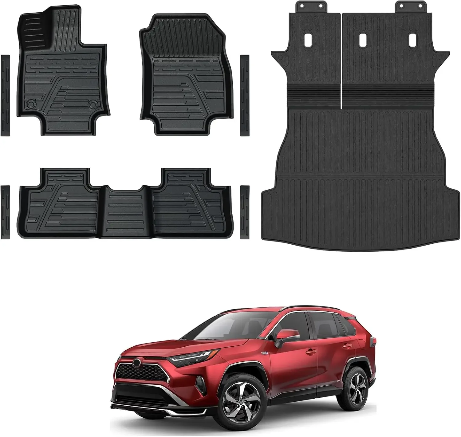 

Floor Mats for Toyota RAV4 2019-2025, All Weather Floor Mats Trunk Cargo Liner with Backrest Protectors and Door Sill Guards Acc