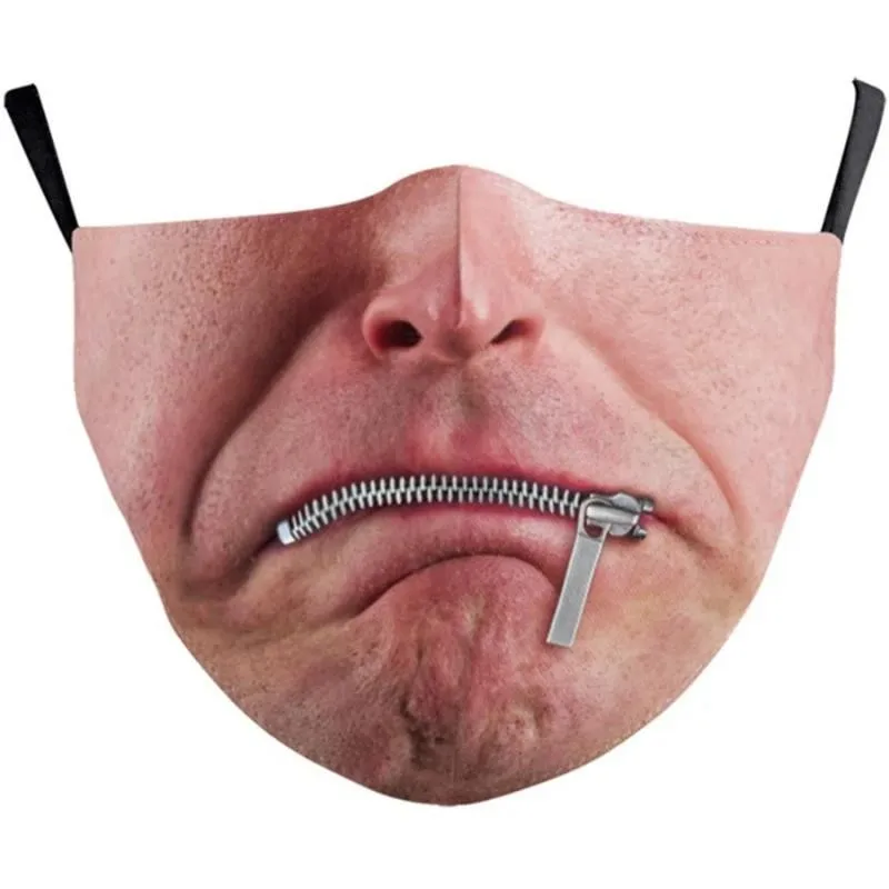 Neue Mundmasken für Erwachsene, komisch bedruckt, Baumwollmischung, Gesichtsausdrücke, modische Gesichtsschutzmaske, Halloween-Versorgung – Detail 2