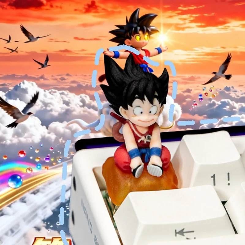 Anime Dragon Ball Goku Resin Art Keycap Translucent Single Custom Key Cap For Mechanical Keyboard Gaming Desktop Decor Accessory