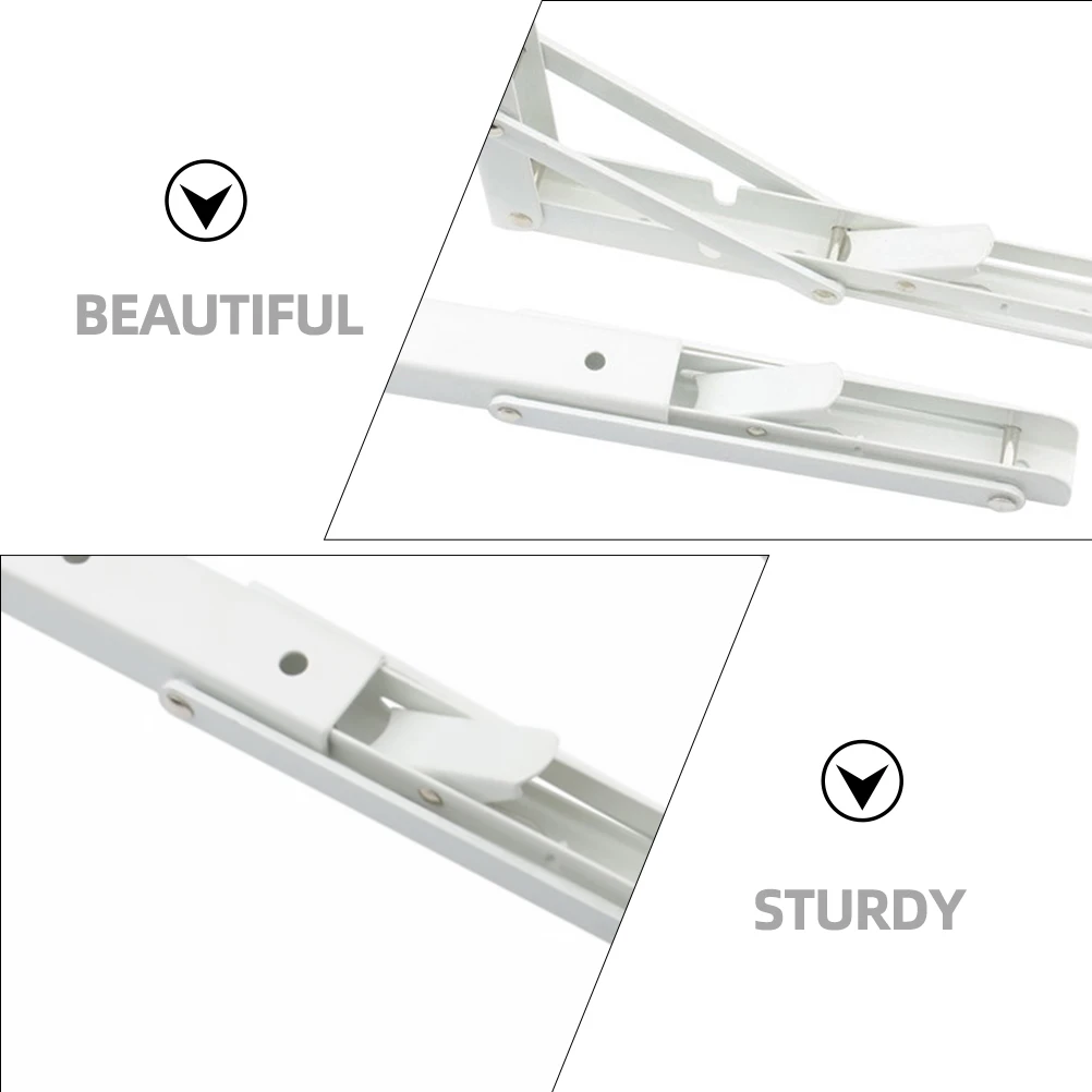 

2 pcs 12 Inch Desktop Folding Bracket Heavy Duty Cold Rolled Steel Wall Mount Support Shelf Organizer Steel Triangle Bracket