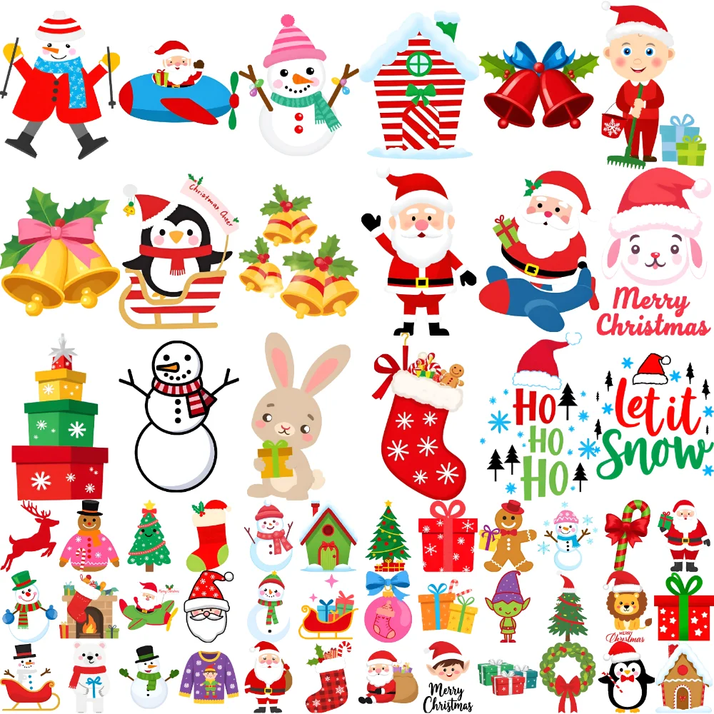 54pcs Temporary Tattoo Snowman Stickers Waterproof Long-lasting Body Stickers Christmas Tree Stickers Cartoon For Shoulders
