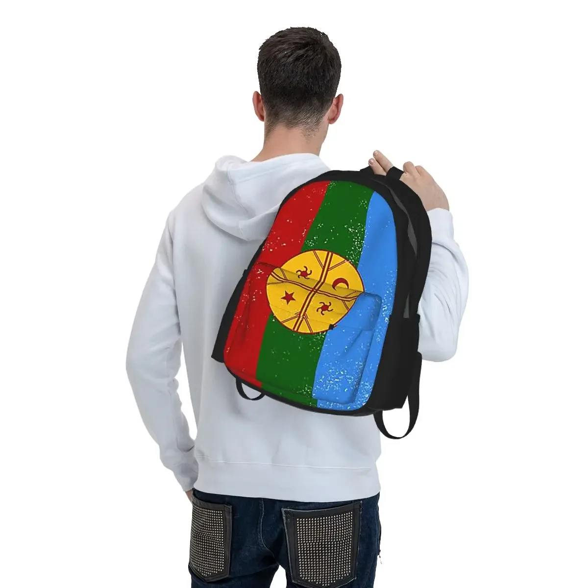 Bandera Mapuche Mapuche Flag Indigenous People From Chile Student Backpack School Bag Hiking Travel Daypack Bookbag Shoulder Bag