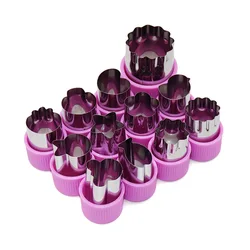 12 Pcs Vegetable Cutter Shapes Sets Mini Size Cutters Fruit Cutters Kids Food Cutters Pastry Stamps Mold Biscuits