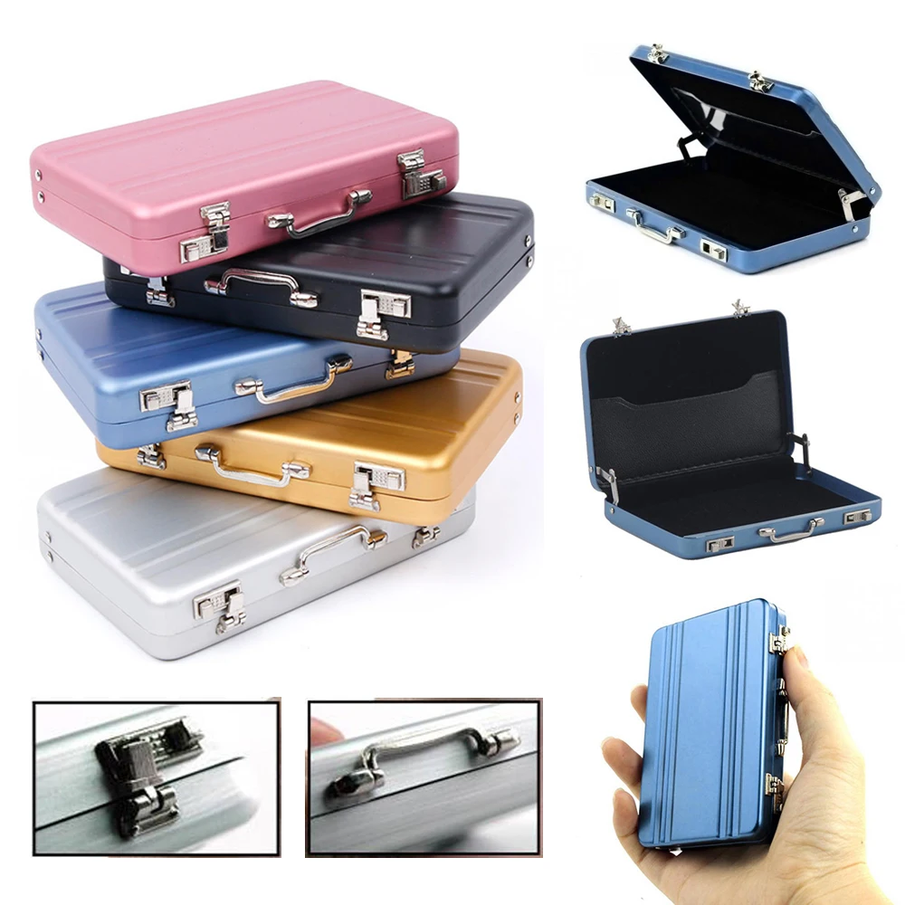 1pcs Aluminum Card Holder Men Metal Business ID Credit Card Case Mini Suitcase Bank Card Box Women Fashion Jewelry Organizer