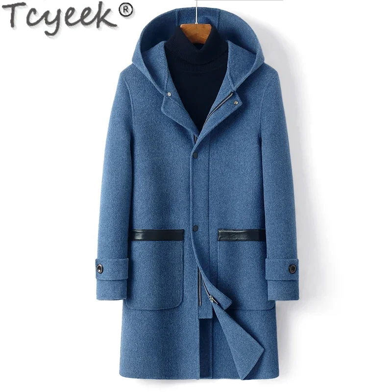 

Tcyeek 90% Wool Coat Men Business Casual Woolen Coats Man Mid-length Trench Coat Winter Clothes Overcoat Gabardina Hombre 2024