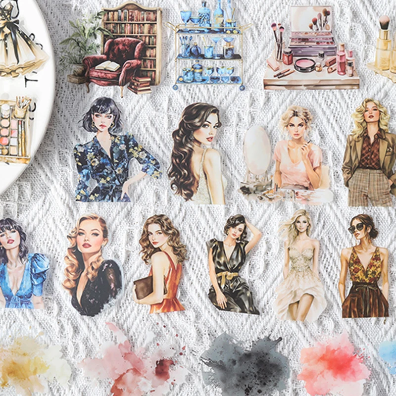 

Бумага Мистер Модные тканевые наклейки с персонажами, ПЭТ, Парижский салон, модные термостойкие наклейки, украшение для дома, подарки