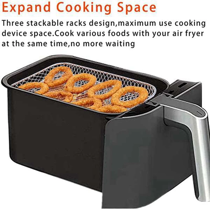 Стойка для фритюрниц для двойных аэрофритюрниц, двойные корзины Стойки для дегидраторов для фритюрниц Ninja Foodi DZ201 DZ100