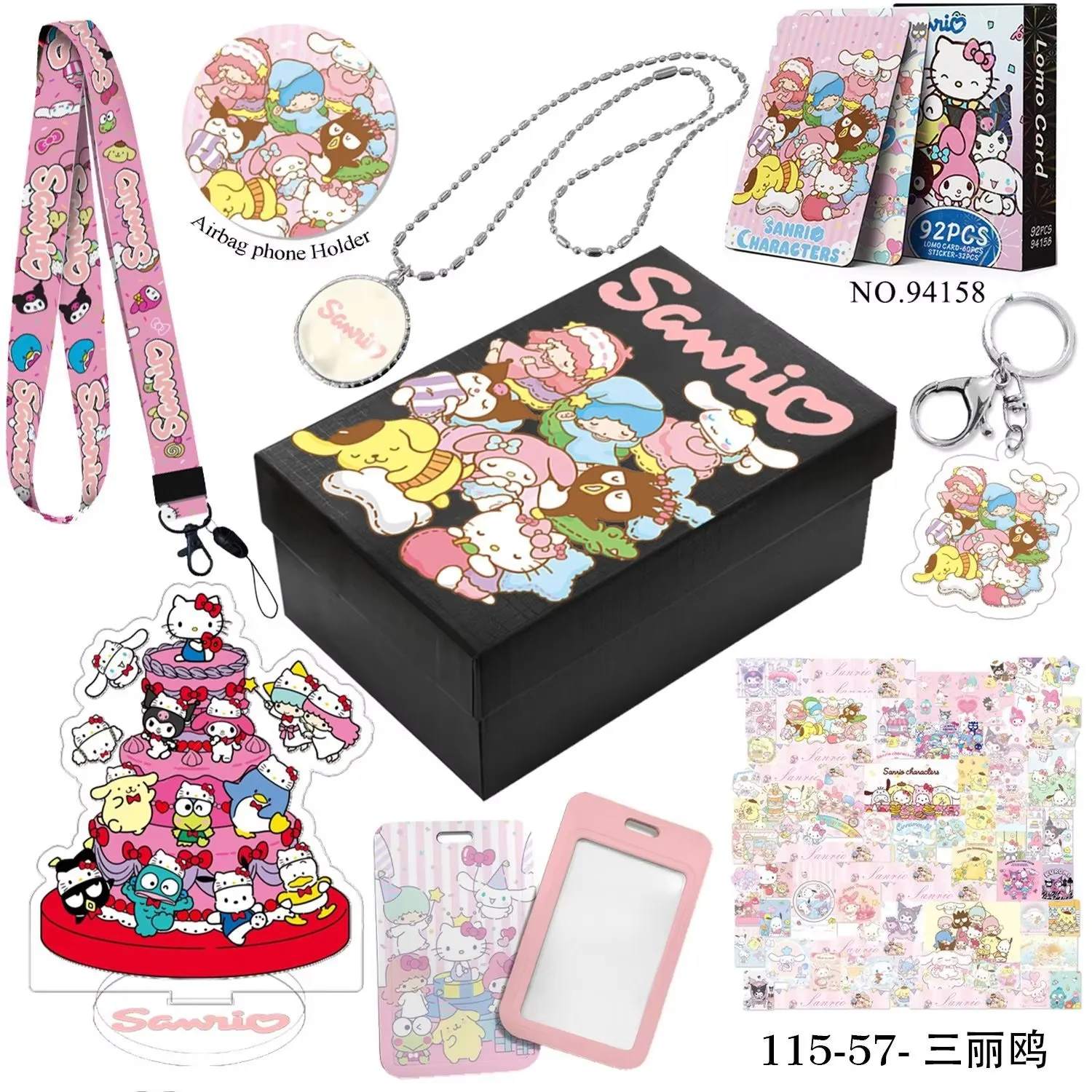 

Набор подарочных коробок Sanrio с милыми мультяшными персонажами: Hello Kitty, Kuromi, Lomo-карточки, брелок-шнурок My Melody, высококачественная фотокоробка, подарки для фанатов