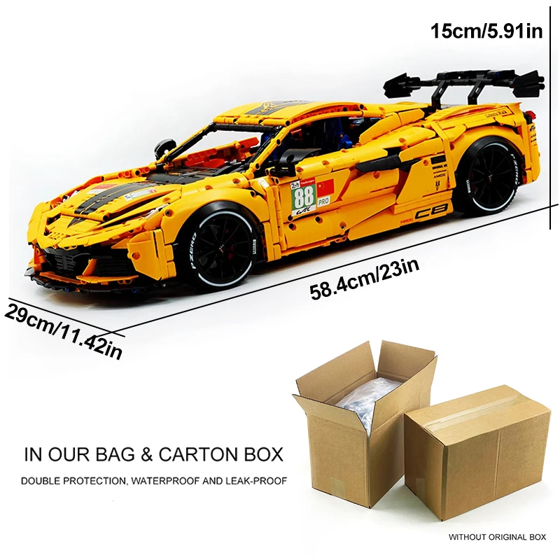 High-end gule 10622 moc técnico kervtte super carro esportivo hypercar 1:8 modelo blocos de construção quebra-cabeça brinquedo diy presentes de natal criança