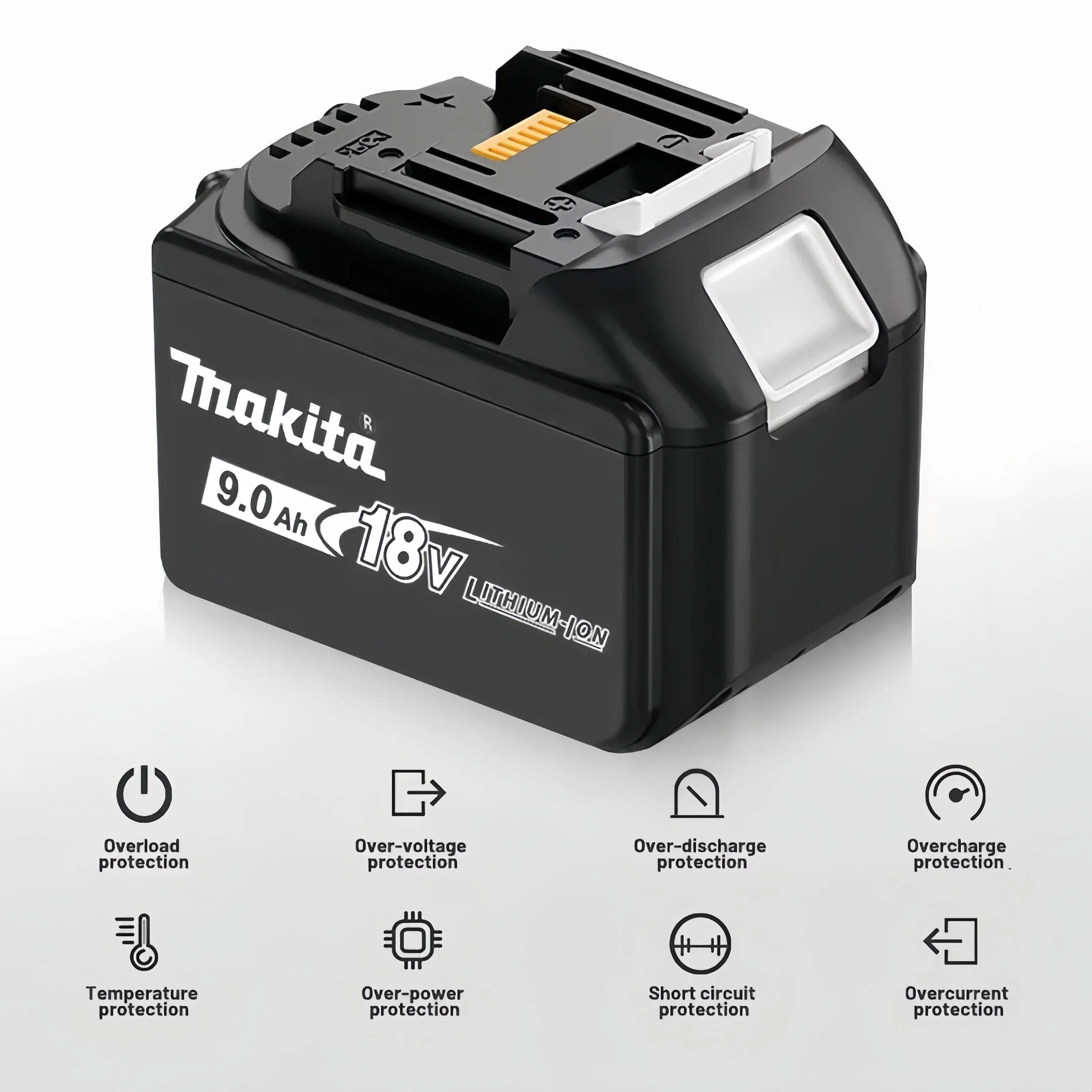 Original Makita 18V 9.0Ah Battery + DC18RC Fast Charger Kit, Replacement for BL1890B BL1860B LXT Power Tools.