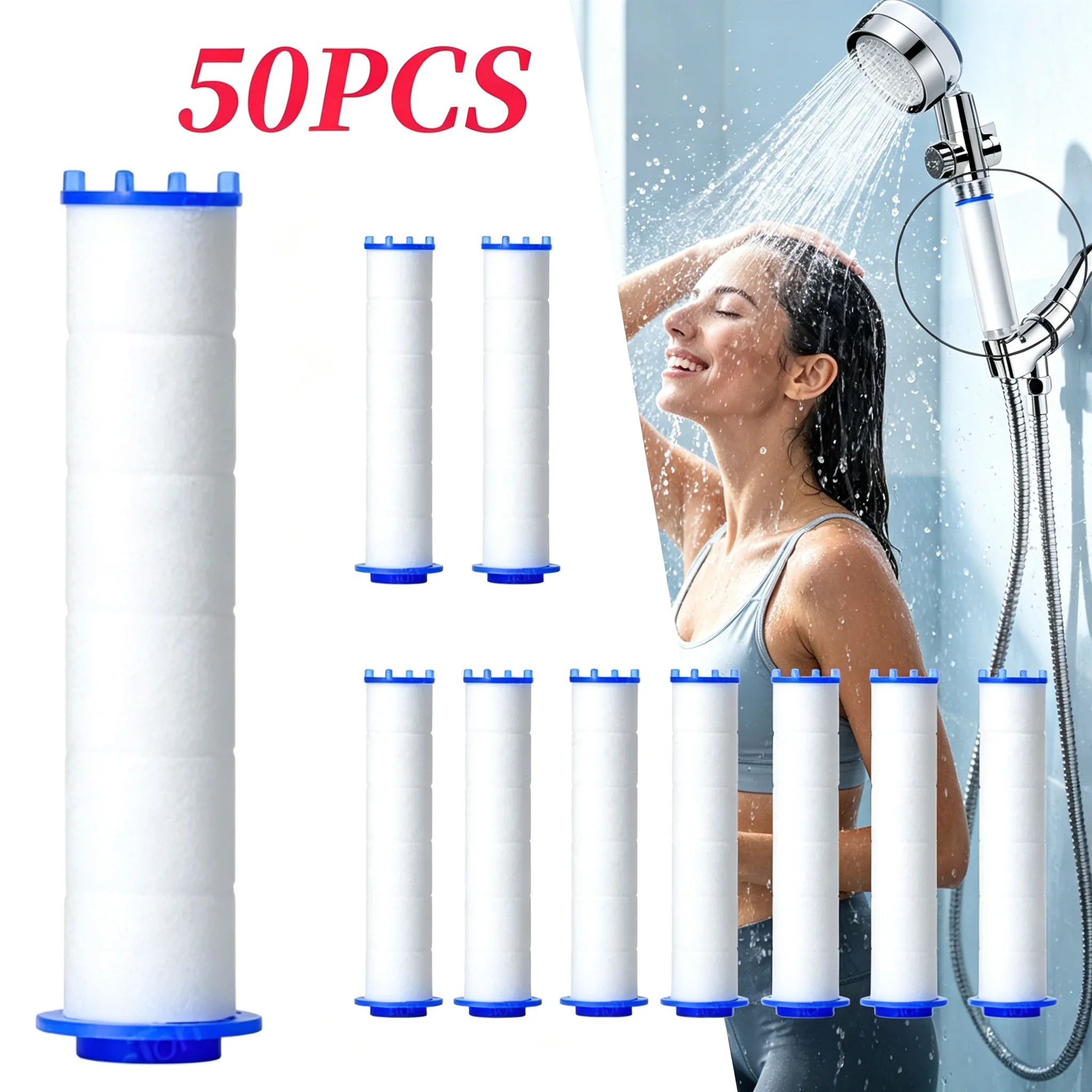 5/50PCS Shower Head Filter Replacement Showerhead Remove Chlorine/Fluoride/Hard Water Hygienic Bathroom Accessories