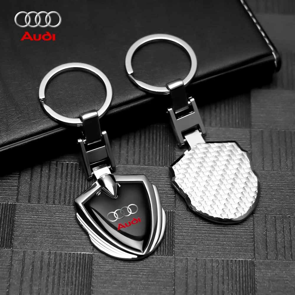 3D Metal Car Styling Keychain Key Chain Rings Decoration Center Cover For Audi SLine RS5 Q3 Q5 Q7 RS3 A3 A4 B5 B7 C5 C6 C7 A5 A6