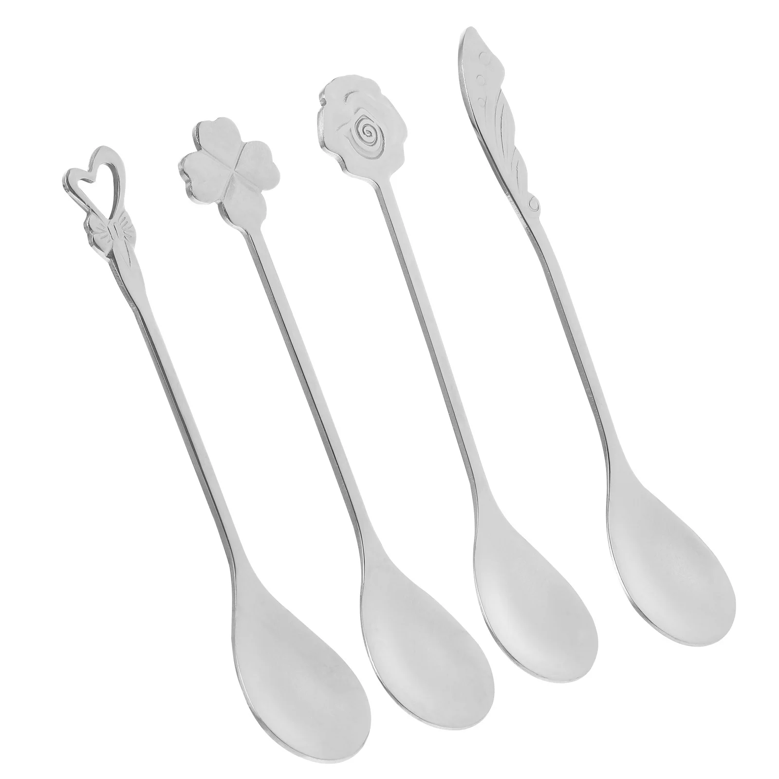 ملعقة قهوة من الفولاذ المقاوم للصدأ اثارة ملعقة للشاي اسبريسو الحلوى شرب خلط مقبض طويل أداة المطبخ تألق #3