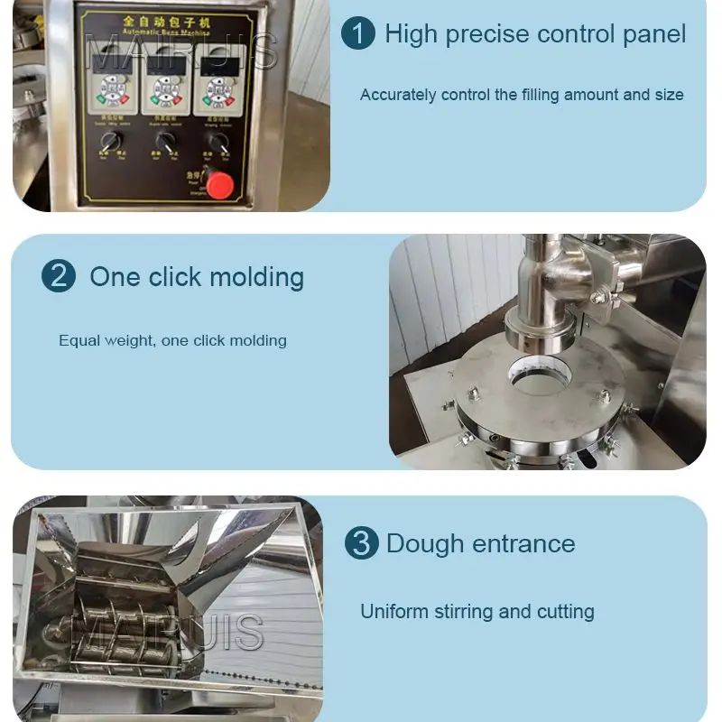 Machine automatique de fabrication de petits pains farcis à la vapeur Dim Sum, Baozi, Momo Dimsum, boulettes, petit