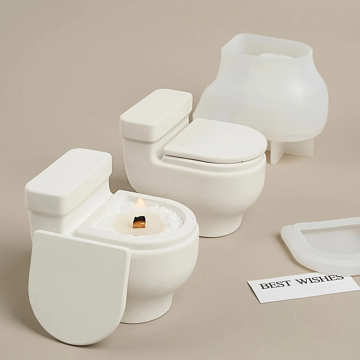 1 Stück Silikonharz-Gussformen für Kerzenhalter und Aufbewahrung – Toilettenform, handgefertigte DIY-Bastelform – für Heimdekor-Enthusiasten