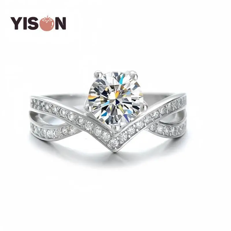 

Exquisite Shining Trendy V Shape Zircon Adjustable Rings For Women Beautiful Fashion Party Wedding Finger Ring Gift Jewelry