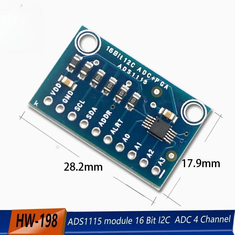 16 Bit I2C Module Precision ADC 4 Channel Development Board Pro Gain Amplifier 2.0V to 5.5V for Arduino