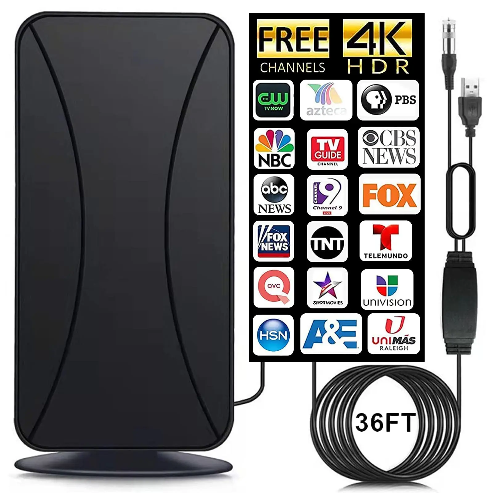 Digitale tv-antenne Indoor Sterk signaal Dvb-T/T2 Dvbt2-kabel Tv-antenne 2000 mijl UHF VHF Dtv-antennes Antenne voor auto Rv