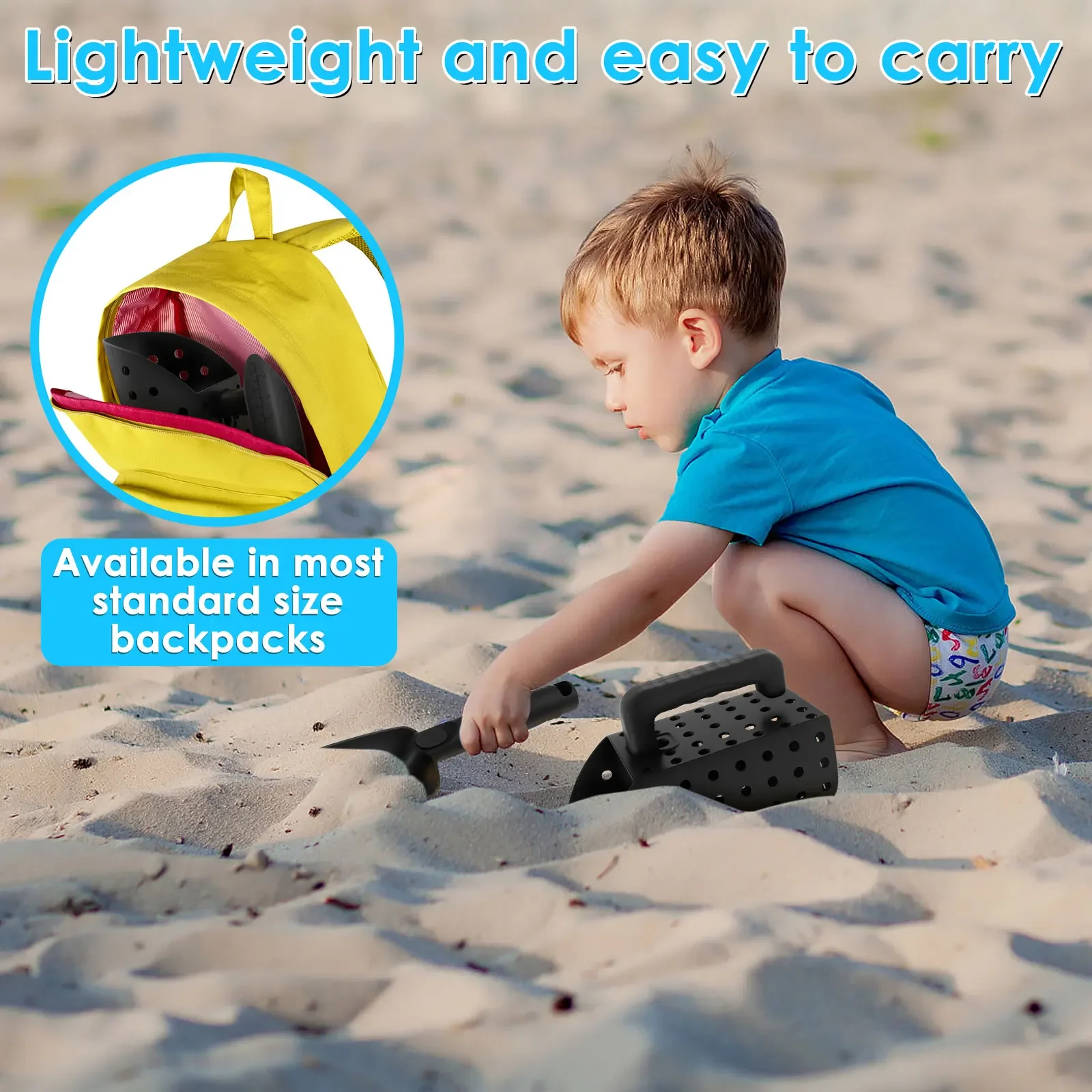 ABS البلاستيك للكشف عن المعادن مجرفة مقاومة للصدأ المدمجة كشف المغربل تنوعا دليل الرمال مغرفة مجرفة للشاطئ في الهواء الطلق #3