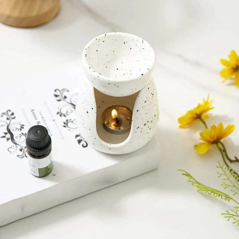 Ceramic Oil Burners, Aromath Lamp, Tealights Holder, Aromath Diffusers Warmers for Essential Oil and Scent Wax