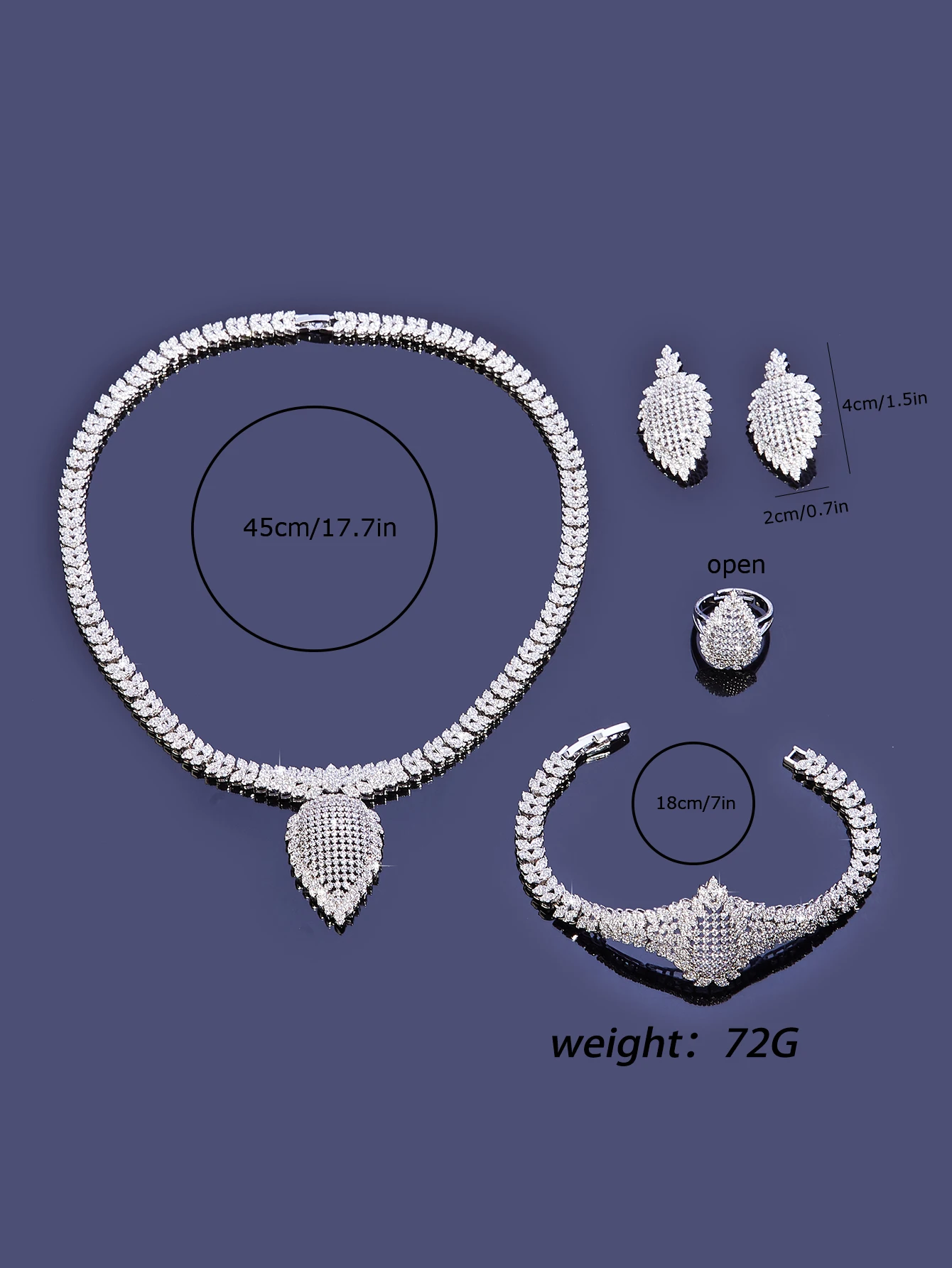 Ingenious 4pcs Bridal Zirconia Full Jewelry Sets For Women Party, Luxury Dubai Nigeria CZ Crystal Wedding Jewelry Sets