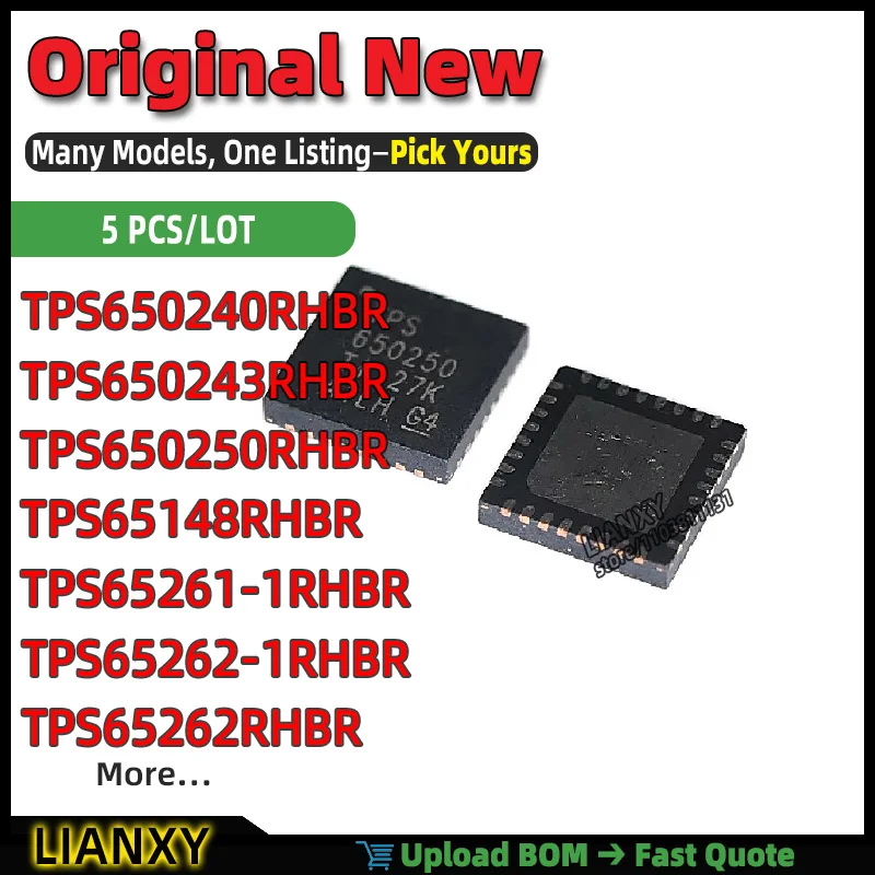 TPS650243RHBR TPS65261-1RHBR TPS650240RHBR TPS650250RHBR TPS65148RHBR TPS65262RHBR TPS65262-1RHBR TPS65262-2RHBR VFQFN-32