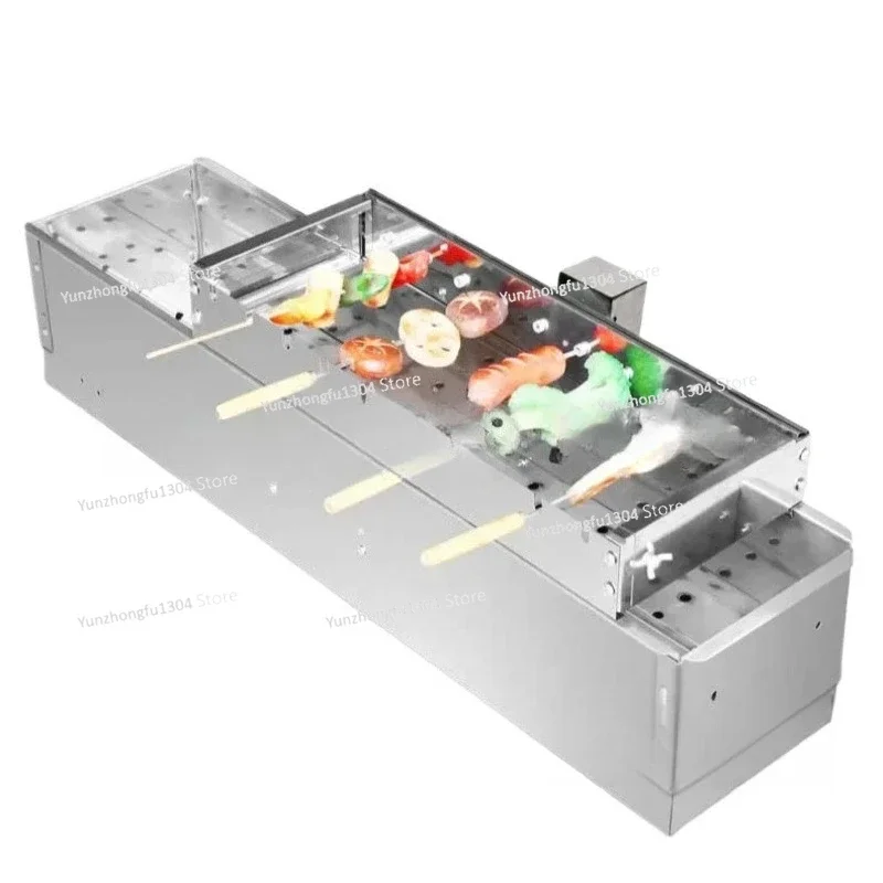 

Commercial Barbecue Skewers Griddle Stainless Steel Grill Automatic Meat Rotate Machine Width Adjustable Hot Dog Roller