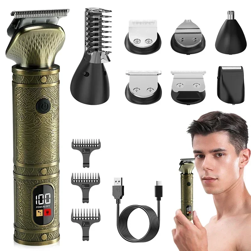 Men's Home Nose Wool Set Resuxi  LK-886 2023New Multifunctional Hair Clipper Electric Shavery Sword Scraped Hair Cutting Machine