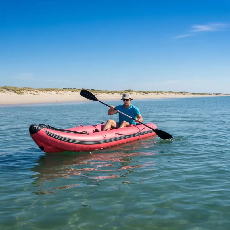 

2026 Factory Customized Portable Eco-Friendly Inflatable Kayak Hypalon PVC Drifting Fishing Boat 2 Person Pedals