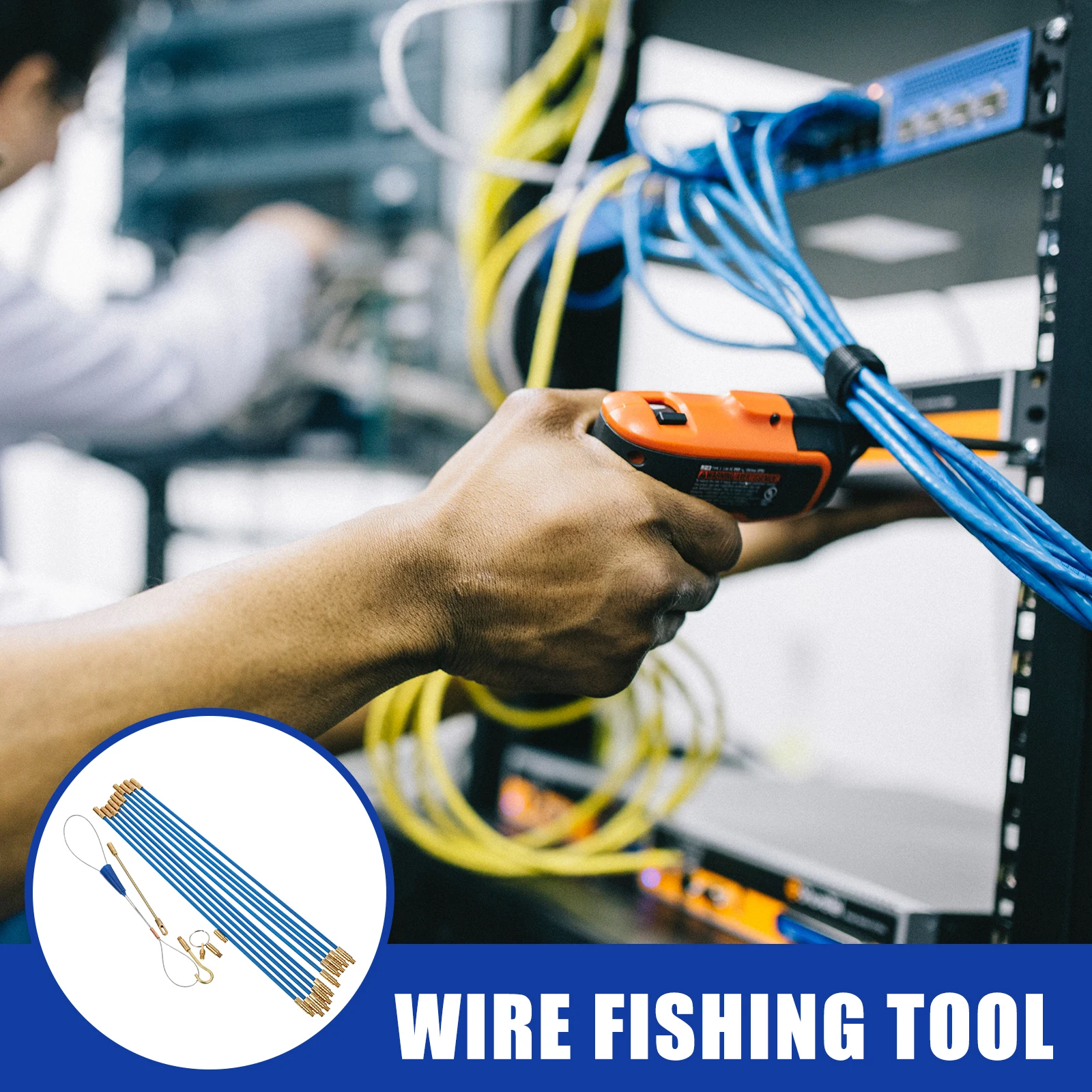 

Wall Electrical Wire Running Kit Professional Flexible Cable Puller Fiberglass Rods Cable Puller Fish Tape Tool