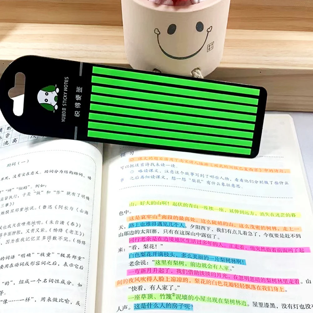 

Fluorescent Index Tabs Colored Transparent Reading Strips Portable Highlighter Tape Page Marker For Study School Book