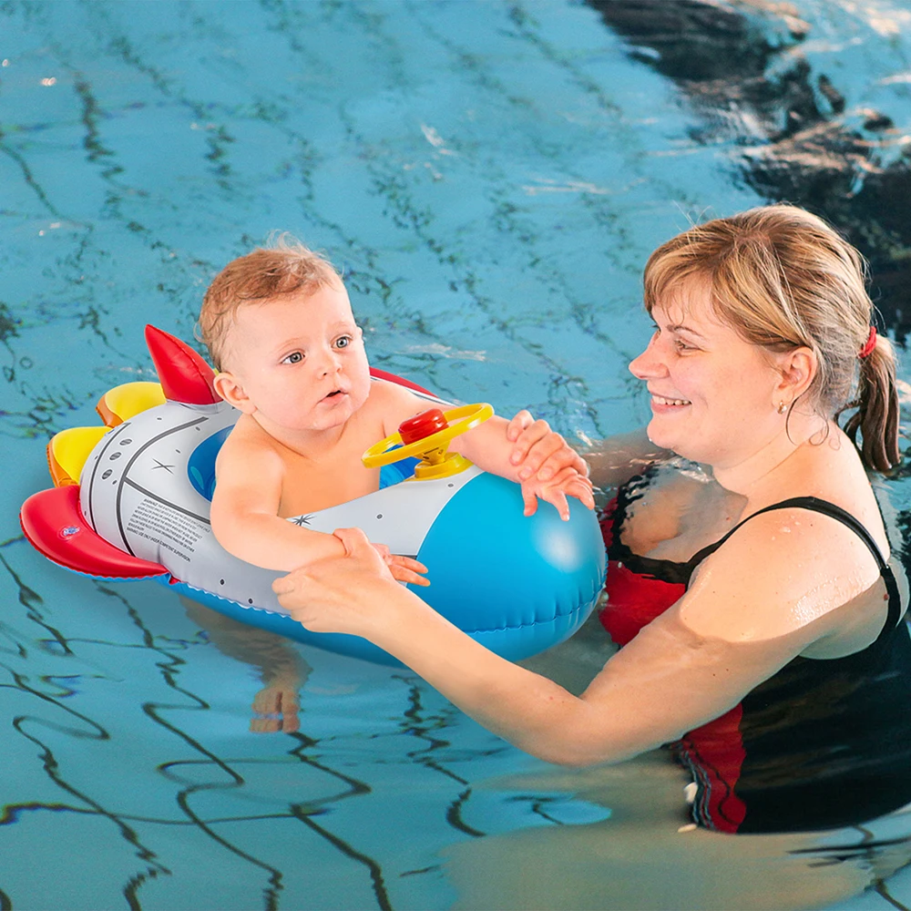 

Плавающее кольцо для бассейна, Детская плавающая водная игрушка, Надувное мультяшное кольцо на руль для защиты ребенка, водные виды спорта
