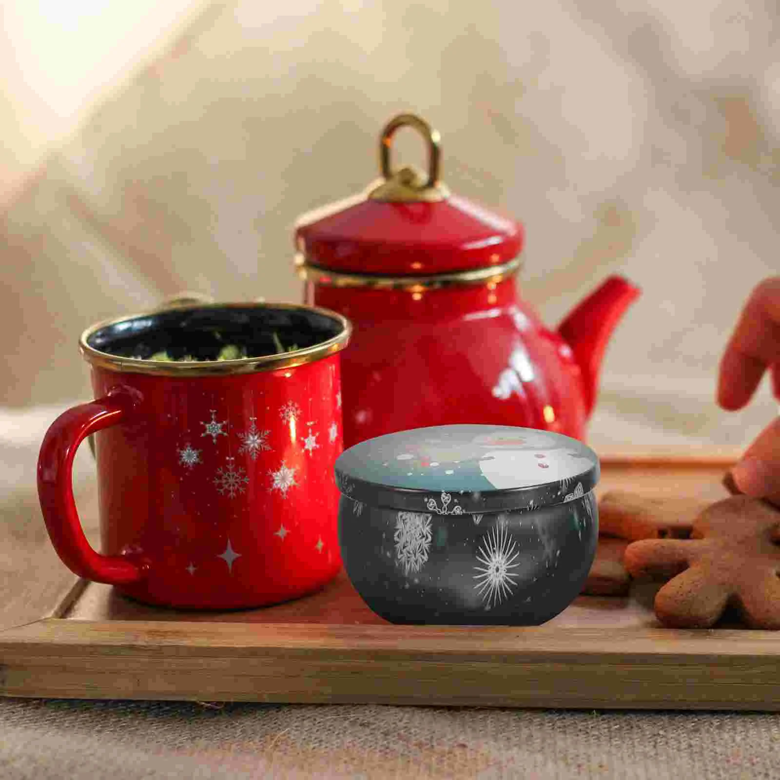 DIY Aromatherapy Set Tinplate Belly Jar Small Tins Storage Container Metal Empty Christmas Jars Bathroom Decorations